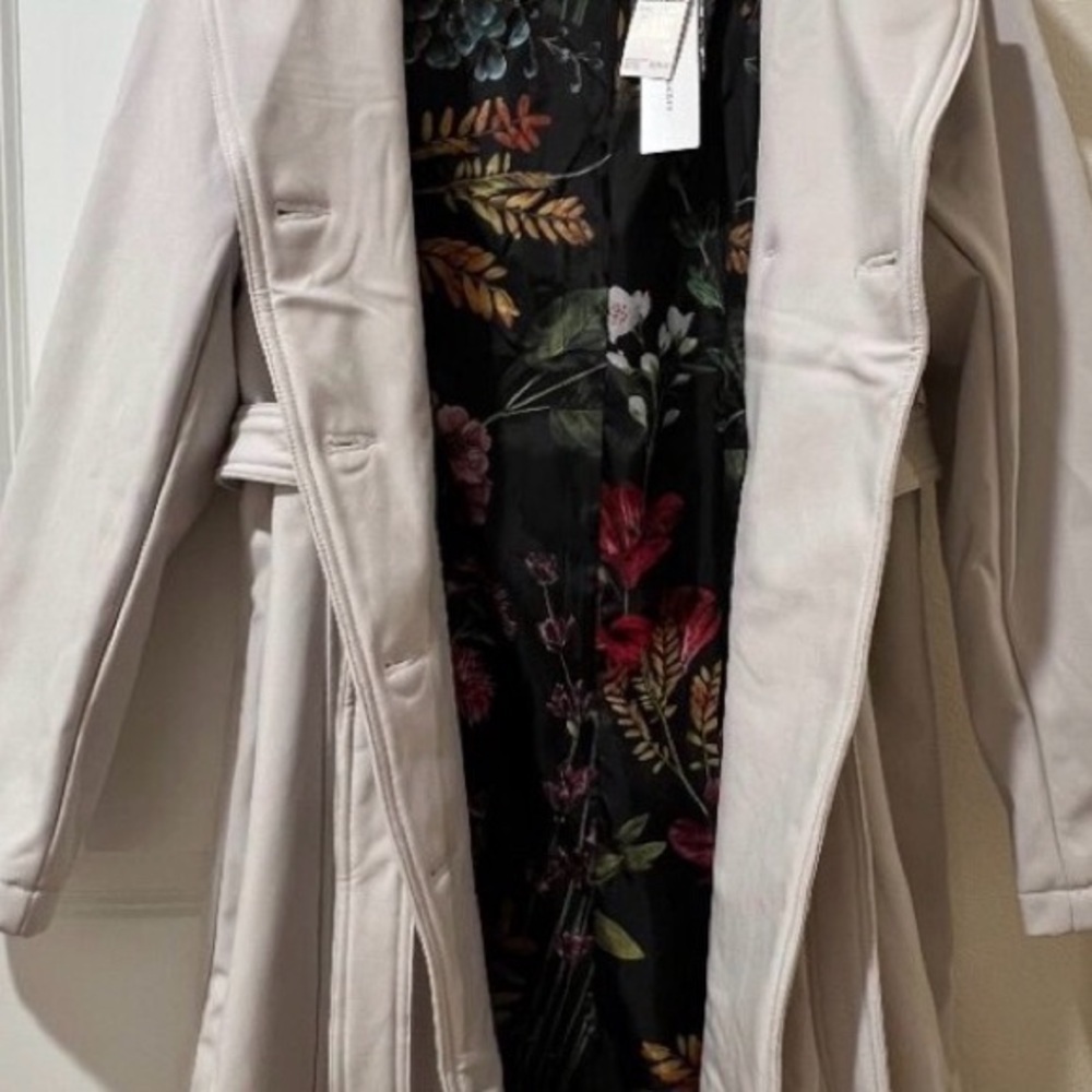 Rebecca Minkoff Cream Trench Coat Sz XL NWT - Picture 4 of 7